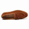 Jurk schoenen Zsauan semi-formele koe suède mannen slip-op Britse puntige flats elegante partij loafers dropshipping 220223