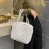 Sac de courses en cuir PU avec fermeture éclair, couleur unie, Design à carreaux, poignée supérieure pour femme