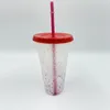Bicchieri di plastica da 24 once che cambiano colore con cannuccia, bicchieri riutilizzabili estivi per bevande fredde, caffè magico, boccali di birra W63