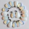 Whole 50pcs lot 2020 trendy sell natural stone water drop shape pendants charms for Necklaces making 0927286c