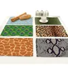 Tapis de table de style imprimé animal pour table à manger Napperon plume de paon léopard peau de serpent motif de tigre zèbre T200703