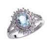 Размер 6-10 обручальные кольца для женщин топаз цвет зеленый драгоценный камень кольца CZ бриллиант женское свадебное кольцо Gift223P