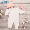 Pasgeboren baby meisje romper lange mouw baby rompertjes winter baby meisjes kleding peuter meisje romper baby jumpsuit 3 stks set D30 201023