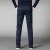 Höst Casual Pant Män Business Sträcka Bomull Straight Fit Byxor Man Formell Klänning Byxor Black Khaki Plus Storlek 42 44 46 201109