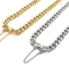 Vintage Gold Silber Farbe Kubanische Kettenschnalle Halskette für Frauen Männer Hip Hop Dicke Kette Halskette Schlangeblatt Kette Juwely1676988