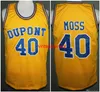 # 40 Randy Moss Dupont High School Retro Basketball Jersey Mens Costurado Número Personalizado Nome Jerseys