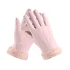 Gants de doigt complets pour femmes gant de couleur unie en Polyester doux garder la femme au chaud hiver femmes mignon Handschoenen Guantes1