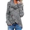 Frauen Mode Pullover Taste Rollkragen Warme Unregelmäßige Herbst Winter Kleidung Frau Casual Damen Pullover Kleidung 2020 Slim LJ201113