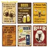 Beer Tin Plaque Vintage Funny Metal Sign Plate Wall Decor for Bar Pub Club Man Cave Decorative Iron Painting Q1107