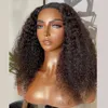 Dunkelbraune Afro Kinky Curly U-Teil-Perücken, 100 % Echthaar, indisches Remy, 250 Dichte, 76,2 cm, leimlose Vollmaschinen-Halbperücken