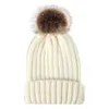 M303 새로운 가을 겨울 남성 여성 니트 모자 캔디 색상 두꺼운 따뜻한 비아 양모 공 모자 니트 모자