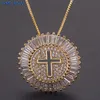 MHSSUN Luxury Round CZ Zircon Necklace Catholic Cross Pendant Chain Necklace Collier Femme Gold Color Jewelry Christmas Gift3635977