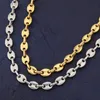 Herren Hip Hop Button Kette Halskette Kaffeebohnenketten Schmuck 8mm 18Inch 22inch Gold Link Für Männer Frauen Aussage Halskette Geschenk 38 N2