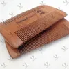 MOQ 100 STKS Aangepaste LOGO Premium Kam voor Haar Baard Palissander Brede Fijne Dubbele Kanten Kammen Baarden Haren in Leather Case