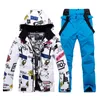 Nieuw winter ski -pak voor mannen Warm Winddichte waterdichte Outdoor Sports Sneeuwjassen en broek mannelijke ski -apparatuur snowboardjack