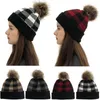 Beanie/Skull Caps Elegant Christmas Warm Beanie Hat For Women Autumn Winter Patchwork Removable Hairball Hats Outdoor Casual Knitted Wool Ca