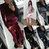 2020 ربيع الخريف الأزياء 2 قطعة مجموعة رياضية للنساء السراويل و sweatsuit رياضية المخملية 5 ألوان ساطع المرأة بدلة