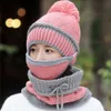 Suogry Kış Bere Şapka Eşarp ve Maske Seti 3 Parça Kadınlar için Kalın Sıcak Örgü Kap Y200102