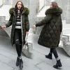 Nouvelle mode Slim femmes veste d'hiver coton rembourré chaud épaissir dames manteau à capuche longs manteaux Parka femmes vestes 201225