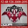 Moto Body voor Yamaha FZ6 FZ 6 R N 600 6R 6N FZ-6N 09-15 Carrosserie 103NO.177 FZ600 FZ6R FZ-6R 09 10 11 12 13 14 15 FZ6N 2009 2010 2011 2012 2013 2014 2015 OEM-kluis snoep rood