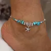 خواص الطوائف البوهيمية حبات الحجر للنساء بوهو سوار سلسلة ألوان الفضة على الساق على شاطئ الكاحل مجوهرات 2021 هدايا 1