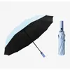 12 الأضلاع كامل التلقائي مظلة الأعمال ثلاثة قابلة للطي الذكور أنثى المظلة مظلة المطر النساء يندبروف مكافحة الأشعة فوق البنفسجية مظلة الرجال 201112