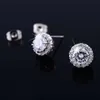 Super nieuwe aankomst vrienden 18k wit goud vergulde studs oordingen grote diamant oorbellen voor vrouwen zirkon oorbellen6931546