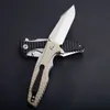 Hoge kwaliteit 0393 Flipper vouwmes 8Cr13mov Satin Blade G10 + stalen handvat kogellager Snelle open vouwmessen EDC-uitrusting