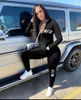 Women Zipper Tracksuit No Cap Letter Printed Long Sleeve Coat Tops Pants Two Piece Set Autumn Casual Outfits Fashion Sportswear 5871321