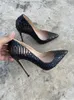 Real photo Fashion Women shoes Black snake patent leather printed point toe ankle Sexy Lady High Heels pumps 12cm stripper stilettos