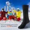 1 paire de chaussettes chauffantes électriques bottes pieds plus chauds hiver 3,7 V USB chauffage thermique longue chaussette en coton pour pieds froids jambe sports de plein air1