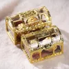 Candy Box Treasure Chest Shaped Wedding Favor Gift Box Hollowed Out Transparent Favor Holders Europeiska stil Firande Bröllopsfestgåvor