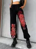 Damenhose, Caprihose, Tie-Dye-Druck, Pathwork-Hose, Y2k-Jogginghose, Streetwear-Jogginghose, Damen, weites Bein, lockere Harajuku-Ästhetische 90er-Jahre-Hose