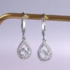 Tear drop diamond earrings Cubic zirconia dangle ear rings women fashion jewelry will and sandy gift