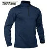 TACVASEN Spring/Fall Thermal Sports Sweater Men's 1/4 Zipper Tops Breathable Gym Running T Shirt Pullover Male Activewear 220309