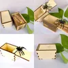 Prank caché petites boîtes en bois 9,5 * 6,5 * 6 cm jouer blague silicone vous donner une surprise boîte d'araignée jouet cadeau Scarebox haute qualité 3 5by M2