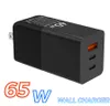 65W GaN USB C PD 20W Chargeurs Qc3.0 PPS SCP AFC USB-C TypeC Chargeur Rapide Pour Macbook iPhone Samsung