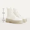 New Autumn Platform Ankle Boots for Women Transparent Chunky Heels Rubber Outsole Boots Woman White Leather Shoes Woman 201104