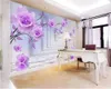 Beibehang photo personnalisé papier peint papier peint violet rose réflexion de la soie arrière-plan moderne simple salon romantique chambre 3D papier peint