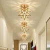 All-copper American simple balcony five-pointed star ceiling lamp personality aisle corridor entrance hall flower star lamp