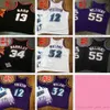 Real Stitched East Retro Basketball Jerseys TOP Quality Authentic Embroidery Yellow White Green Purple Black Red Blue Baskeball Jersey Size