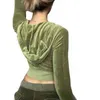 Kurtka mody bluzy kobiety bluzy harajuku kieszenie zip up uprawy y2k estetyczny grunge moletom szczupły jesieni ubrania