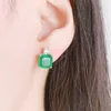 Fashion HuiSept Luxury Earrings for Women Wedding Engagement 925 Sterling Silver Jewelry Accessory Square Emerald Gemstone Stud E5827077