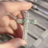 Роскошь 925 Стерлинговое серебро Изысканная Библия Иисус крест подвеска ожерелье для женщин Крусикс Charm Pave 320 шт. Имитация бриллиантных украшений