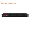 PDU Power Strip Distribution Unit Power Cable Plug Cabinet 8 Way AC German/French Socket Overload lightningproof Break Switch EU 2m Cord