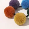 فتاة الشتاء الملونة الفراء pompom العصابات المطاط الشعر مرونة scrunchies النايلون الشعر التعادل اللثة ذيل حصان عقال الاطفال اكسسوارات