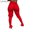Женщины Джинсы Красные и Желтые Длинные Разорванные Брюки Тонкая Тонкая Тонкая Fit Плюс Размер Джинсы Персонализированные Мода Женские Джинсы Плюс Размер S-4XL