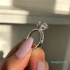 Bague de promesse Unique en argent sterling 925, coupe coussin, diamants 1ct cz, bague de mariage, bijoux pour femmes