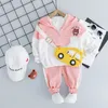 HYLKIDHUOSE Baby Boys Girls Clothing Sets Toddler Infant Clothes Suits Hooded Bear T Shirt Pants Kids Children Casual Costume LJ200831