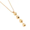 Gold Plated Frosted Bead Pendant Necklaces Round Ball Jewelry For Women Arab Africa Ethiopian Jewelry